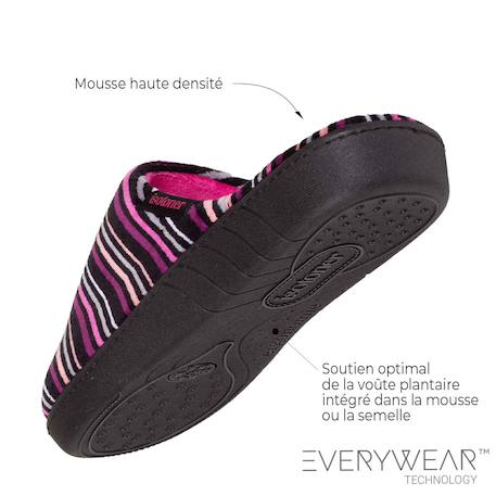 Chaussons mules ultra confortables et légers, mousse à mémoire de forme Gris chiné+Rose chiné 5 - vertbaudet enfant 