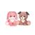 Peluche - peluche puppy eyes pets - chien rose poudré et gris - 40 cm Rose 3 - vertbaudet enfant 