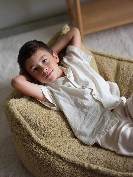 Pouf poire chambre enfant - fauteuil comfortable en teddy Biscuit+Cream white+Guava+Maple+Matcha+Warm hazel 29 - vertbaudet enfant 