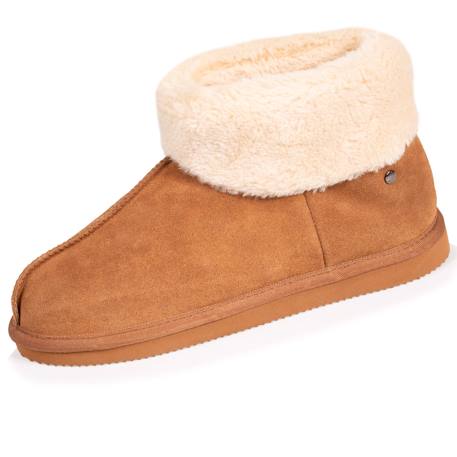 Chaussons bottillons ultra confortables et très chauds, fourrés fausse fourrure Camel 1 - vertbaudet enfant 