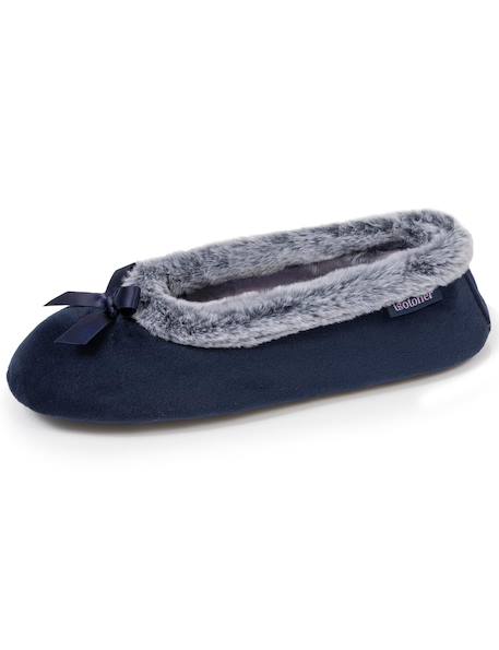 Chaussons ballerines semelle ultra-souple, confortables, semelle à mémoire de forme Léopard+Marine 12 - vertbaudet enfant 