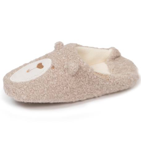 Chaussons mules sherpa, semelle antidérapante Beige 1 - vertbaudet enfant 