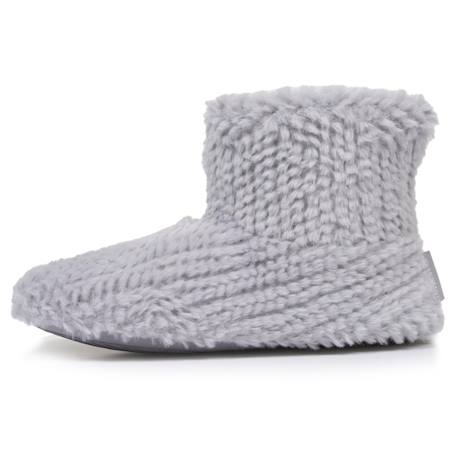 Chaussons bottillons imitation fourrure, semelle antidérapante Gris 3 - vertbaudet enfant 