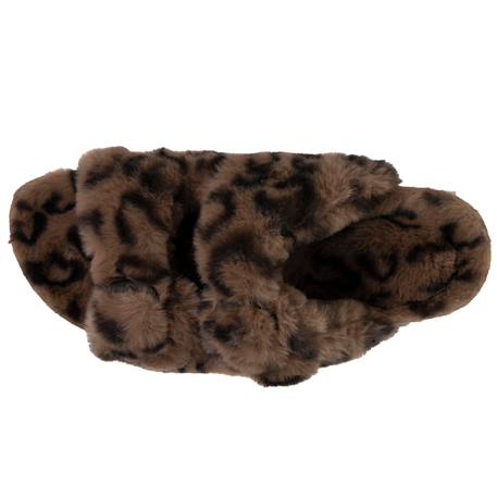 Chaussons mules ouvertes amorti talon, confort à la marche Ivoire+Léopard 8 - vertbaudet enfant 