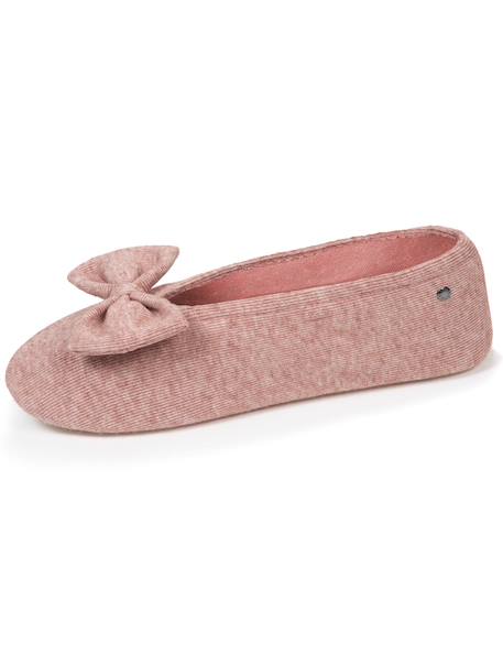Chaussons ballerines ultra confortables, semelle en cuir, détail grand nœud Rose chiné 6 - vertbaudet enfant 