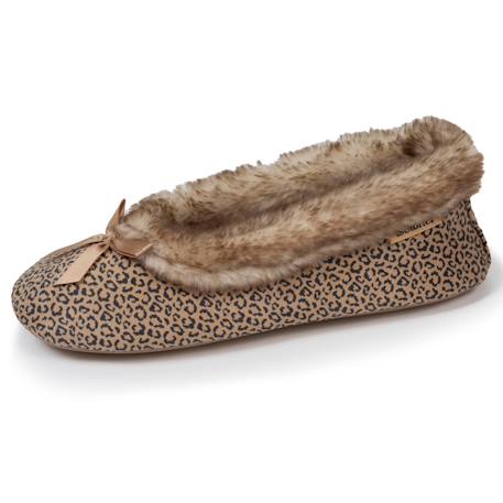 Chaussons ballerines semelle ultra-souple, confortables, semelle à mémoire de forme Léopard+Marine 1 - vertbaudet enfant 