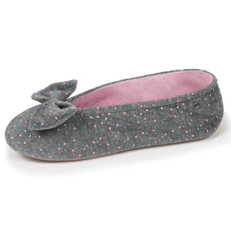 Chaussons ballerines ultra confortables, semelle en cuir, détail grand nœud Aubergine+Bleu canard+Bleu canardfleurs+Girafe+Gris chiné clair+Ivoire+Rayure marinière+Rayuresbleues+Rouge+Sauge+Vert d'eau 24 - vertbaudet enfant 