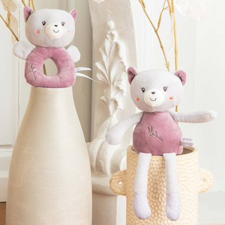 Hochet bebe bamboo - chat - 14 cm s/carte Gris 5 - vertbaudet enfant 