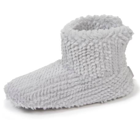 Chaussons bottillons imitation fourrure, semelle antidérapante Gris 1 - vertbaudet enfant 