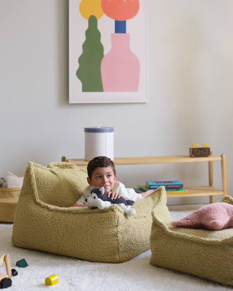 Pouf poire chambre enfant - fauteuil comfortable en teddy Biscuit+Cream white+Guava+Maple+Matcha+Warm hazel 28 - vertbaudet enfant 