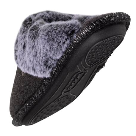 Chaussons mules ultra confortables, bordure en fausse fourrure Gris chiné 5 - vertbaudet enfant 