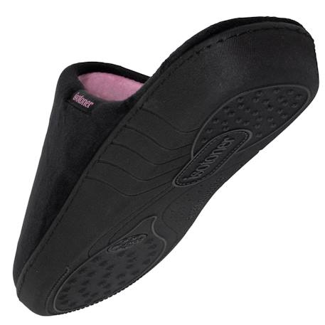 Chaussons mules semelle ergonomique confort, velours Marine+Noir+Rayures 11 - vertbaudet enfant 