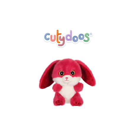 Peluche - peluche lapin ruby cutydoos rose framboise – 13 cm Blanc 1 - vertbaudet enfant 