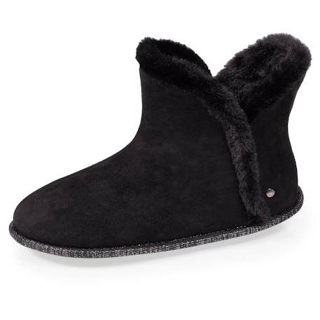 Chaussons bottillons ultra confortables et chauds, interieur et bordure en fausse fourrure Camel+Gris+Noir 13 - vertbaudet enfant 
