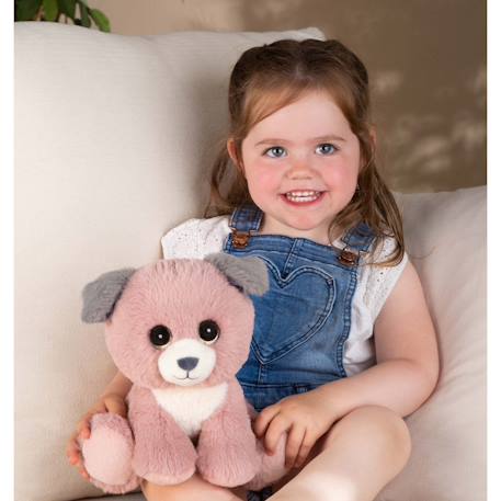 Peluche puppy eyes pets - chien rose poudré et gris - 22 cm Rose 2 - vertbaudet enfant 