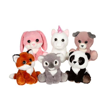 Peluche puppy eyes pets - chien rose poudré et gris - 22 cm Rose 3 - vertbaudet enfant 