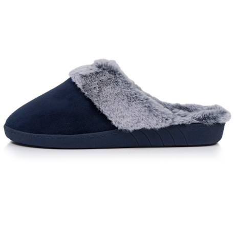Chaussons mules semelle ergonomique confort, velours Marine+Noir+Rayures 4 - vertbaudet enfant 