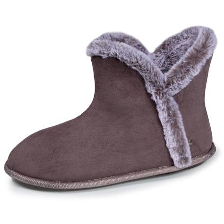 Chaussons bottillons ultra confortables et chauds, interieur et bordure en fausse fourrure Camel+Gris+Noir 7 - vertbaudet enfant 