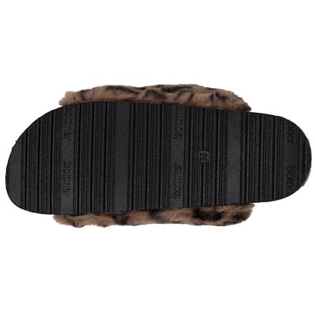Chaussons mules ouvertes amorti talon, confort à la marche Ivoire+Léopard 10 - vertbaudet enfant 