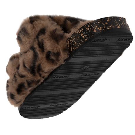 Chaussons mules ouvertes amorti talon, confort à la marche Ivoire+Léopard 11 - vertbaudet enfant 
