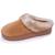 Chaussons mules velours ultra doux, compensées Camel+Noir 1 - vertbaudet enfant 