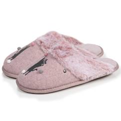 Vêtements de grossesse-Chaussons mules chat fantaisie
