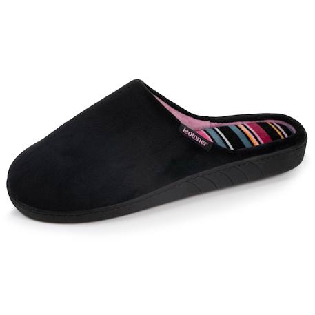 Chaussons mules semelle ergonomique confort, velours Marine+Noir+Rayures 7 - vertbaudet enfant 