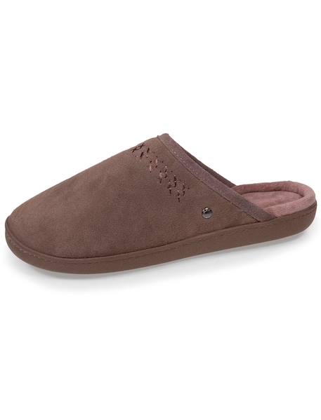 Chaussons mules ultra confortables et légères, en coton biologique et semelle à mémoire de forme Noir+Taupe 12 - vertbaudet enfant 