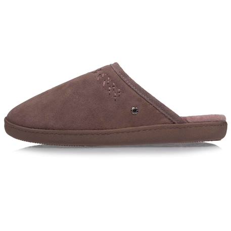 Chaussons mules ultra confortables et légères, en coton biologique et semelle à mémoire de forme Noir+Taupe 9 - vertbaudet enfant 
