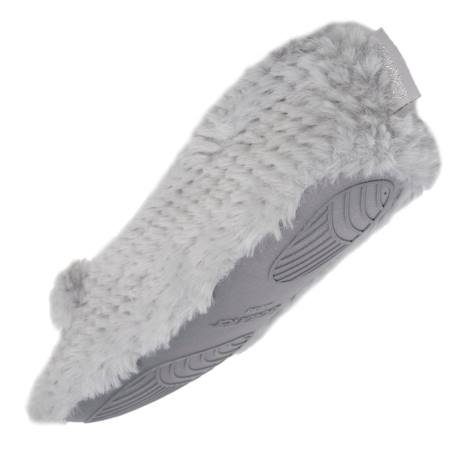 Chaussons ballerines imitation fourrure, semelle antidérapante Gris 5 - vertbaudet enfant 