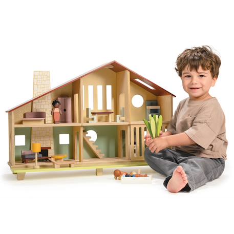 Maison de poupée en bois rétro – chalet moderne avec meubles inclus Multicolore 6 - vertbaudet enfant 