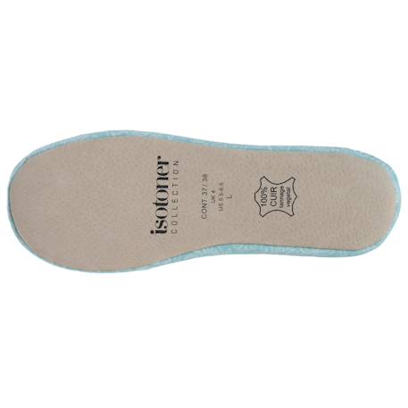 Chaussons ballerines ultra confortables, semelle en cuir, détail grand nœud Aubergine+Bleu canard+Bleu canardfleurs+Girafe+Gris chiné clair+Ivoire+Rayure marinière+Rayuresbleues+Rouge+Sauge+Vert d'eau 63 - vertbaudet enfant 