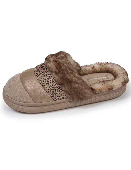 Chaussons mules semelle bloup extra confort Beige+Marine lurex+Noir 6 - vertbaudet enfant 