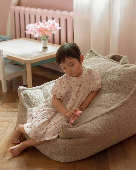 Pouf poire chambre enfant - fauteuil comfortable en teddy Biscuit+Cream white+Guava+Maple+Matcha+Warm hazel 5 - vertbaudet enfant 