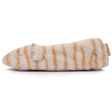 Chaussons ballerines imitation fourrure - tissu antidérapant Beige tigré 3 - vertbaudet enfant 