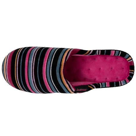 Chaussons mules semelle ergonomique confort, velours Marine+Noir+Rayures 15 - vertbaudet enfant 