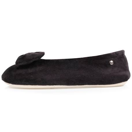 Chaussons ballerines ultra confortables, en coton biologique et semelle en cuir, détail grand nœud Corail+Noir 10 - vertbaudet enfant 