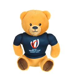 Jouet-Peluche ours coupe du monde de rugby 2023 (rwc),  officielle sous licence - 15 cm assis