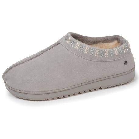 Chaussons bottillons dessus cuir, semelle confort Gris+Noir nacré 1 - vertbaudet enfant 