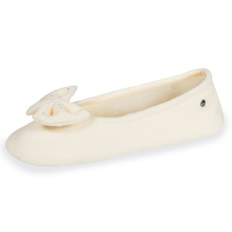 Chaussons ballerines ultra confortables, semelle en cuir, détail grand nœud Aubergine+Bleu canard+Bleu canardfleurs+Girafe+Gris chiné clair+Ivoire+Rayure marinière+Rayuresbleues+Rouge+Sauge+Vert d'eau 30 - vertbaudet enfant 