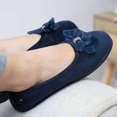 Chaussons ballerines souples, ultra confortables et légers, confort technologie everywear Bleu canardfleurs+Bleu marine+Grisirisé+Rayuresbleues+Sauge+Sauge noeud irisé 8 - vertbaudet enfant 