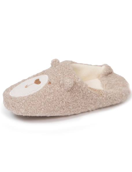 Chaussons mules sherpa, semelle antidérapante Beige 6 - vertbaudet enfant 