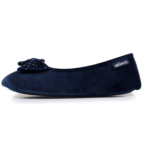 Chaussons ballerines microvelours, semelle antidérapante Marine 3 - vertbaudet enfant 