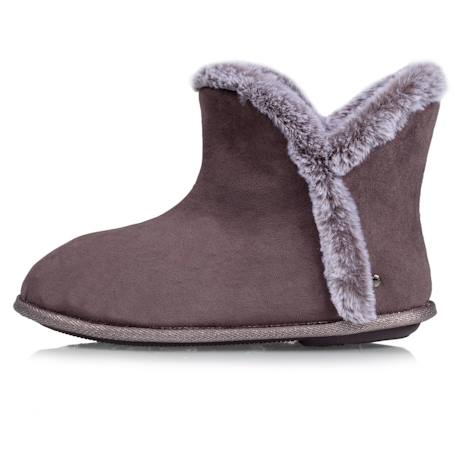 Chaussons bottillons ultra confortables et chauds, interieur et bordure en fausse fourrure Camel+Gris+Noir 10 - vertbaudet enfant 