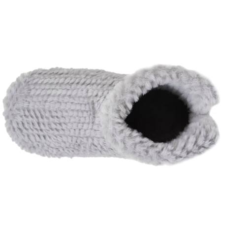 Chaussons bottillons imitation fourrure, semelle antidérapante Gris 2 - vertbaudet enfant 