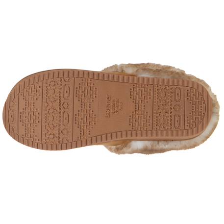 Chaussons mules velours ultra doux, compensées Camel+Noir 5 - vertbaudet enfant 