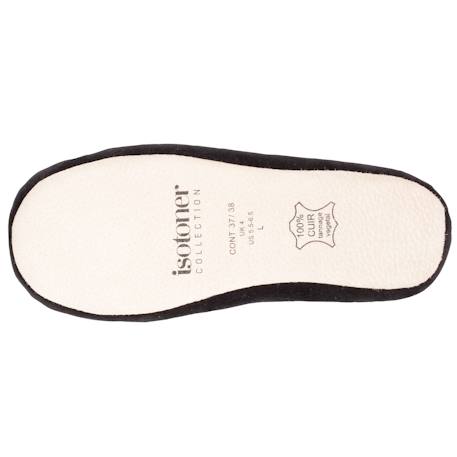 Chaussons ballerines ultra confortables, en coton biologique et semelle en cuir, détail grand nœud Corail+Noir 11 - vertbaudet enfant 