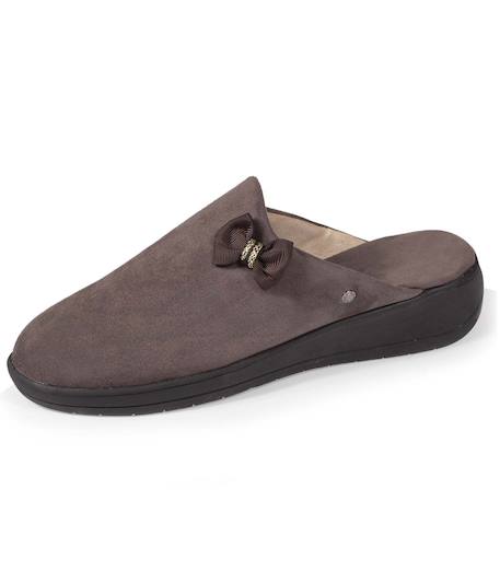 Chaussons mules petit talon de 4,5 cm Noir+Taupe 12 - vertbaudet enfant 