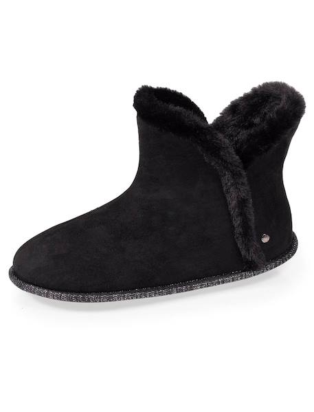 Chaussons bottillons ultra confortables et chauds, interieur et bordure en fausse fourrure Camel+Gris+Noir 18 - vertbaudet enfant 