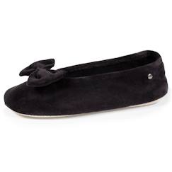 Vêtements de grossesse-Chaussons ballerines ultra confortables, en coton biologique et semelle en cuir, détail grand nœud